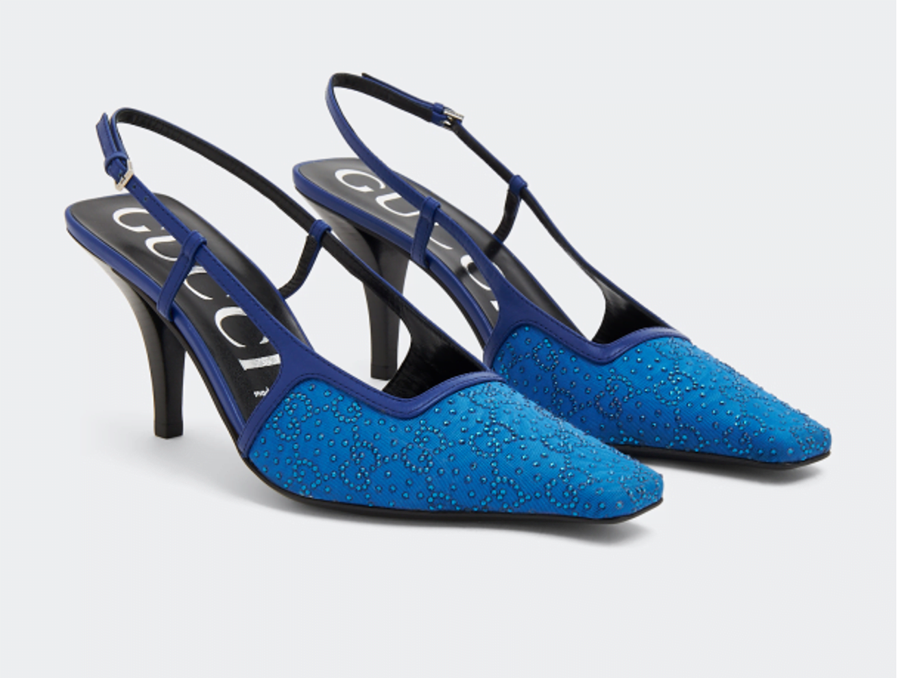 Blue Gucci Slingback Heels