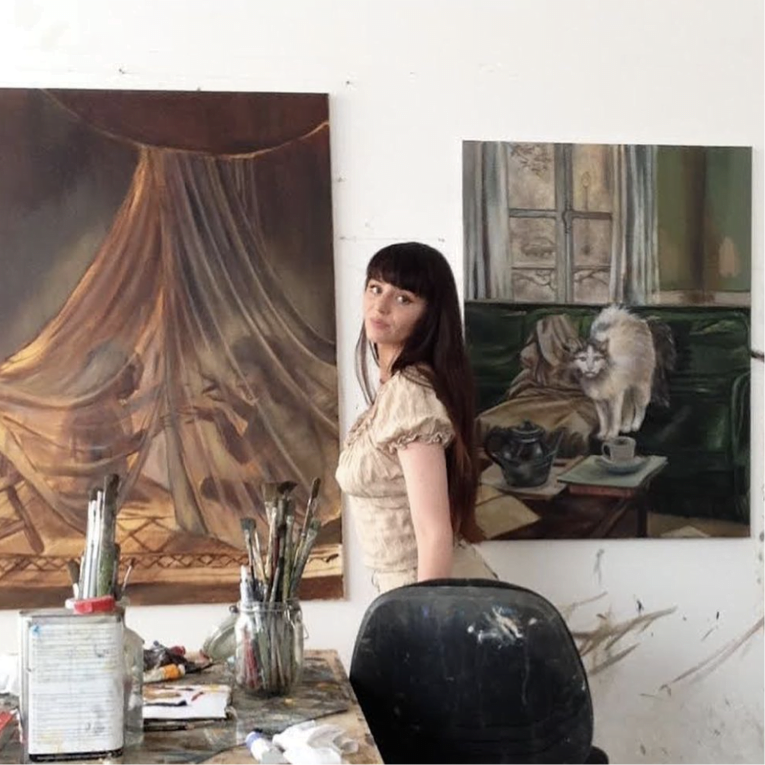 Georgia-May Travers Cook in her studio, image courtesy of the artist