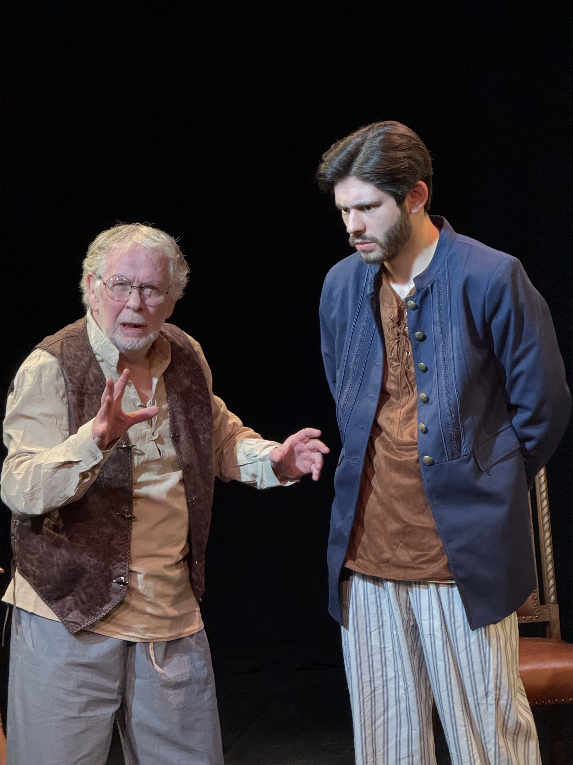 Chris Barritt (L) and James Shenoi (R) in Swing! Swing! Admiral Byng! at the Playground Theatre (c) Holly-Anne White