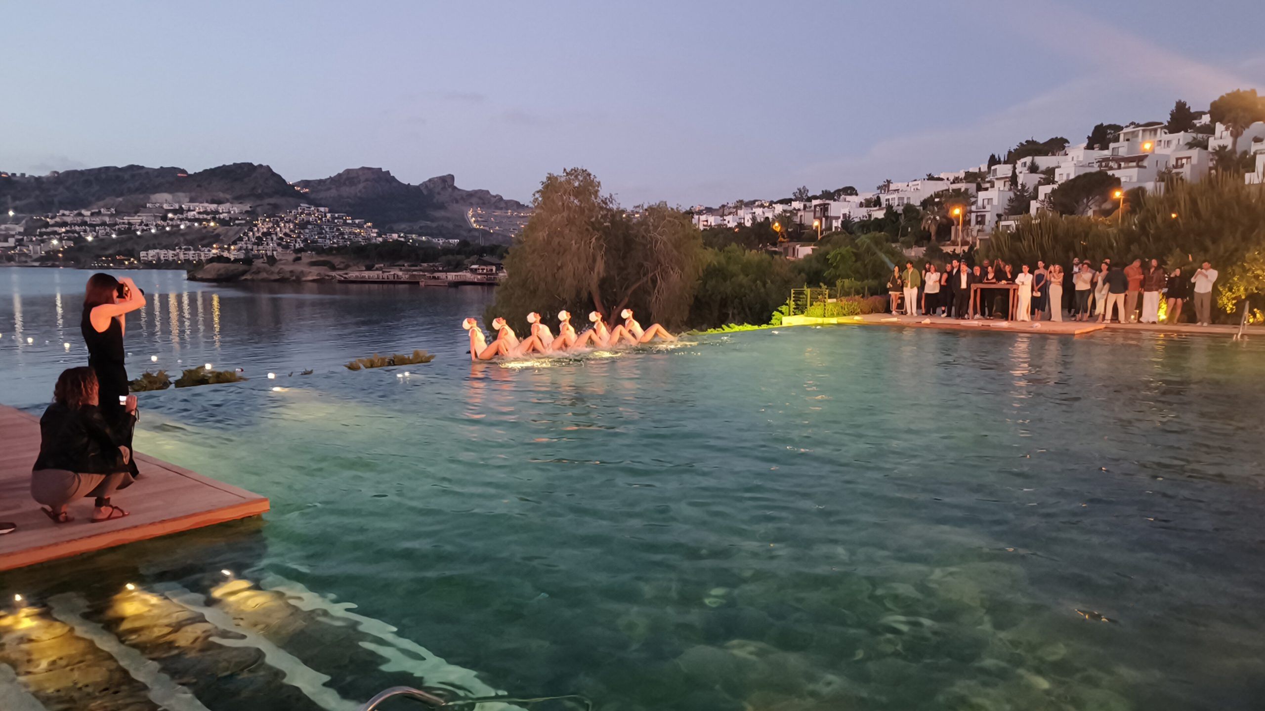 Synchronised swimmers at Bodrum EDITION Hotel