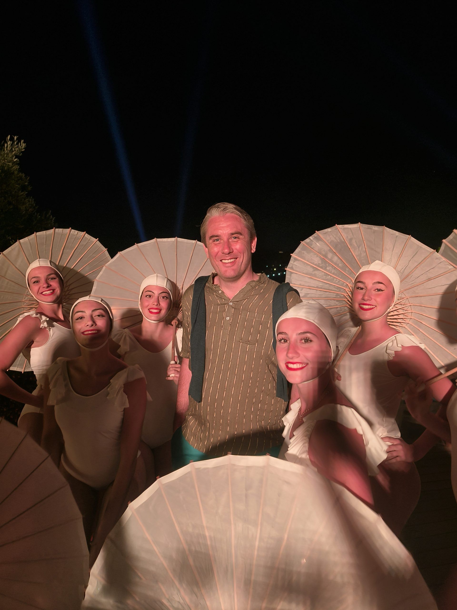 Myself posing with the synchronised swimmers