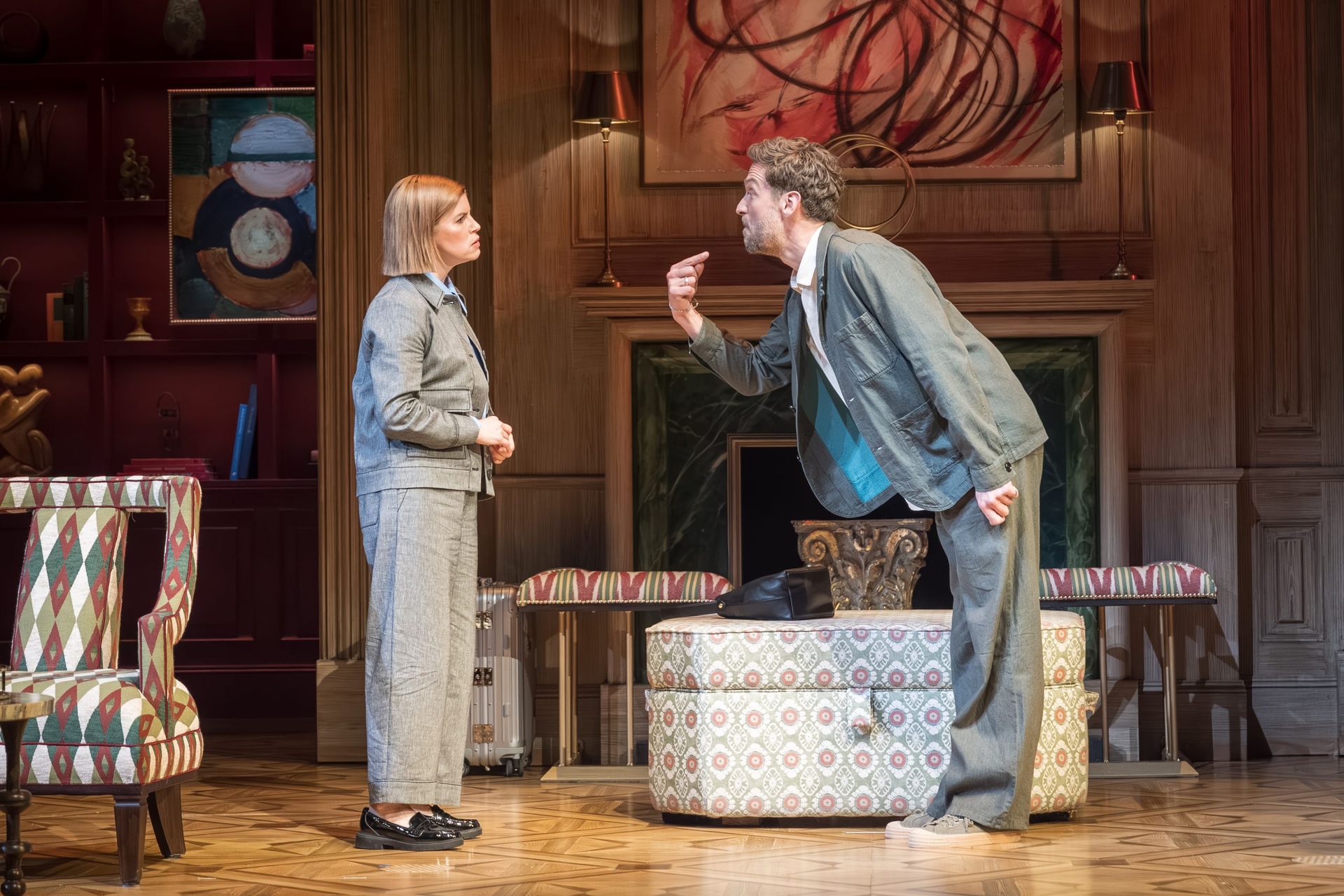 Jemima Rooper and Tom Mison in The Misanthrope at the National Theatre
